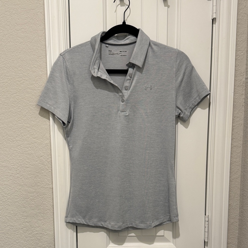 Under Armour Light Gray Fitted Polo Shirt